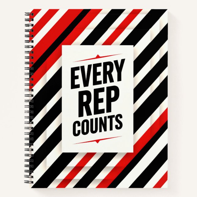 Cuaderno Bold Motivational Poster – “EVERY REP COUNTS” (Anverso)