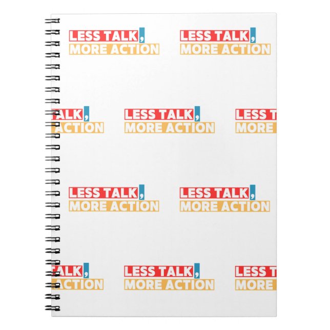 Cuaderno Bold Motivational Quote – Less Talk, More Action (Frente)