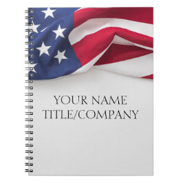 Cuaderno Bold Patriotic American Flag Company name