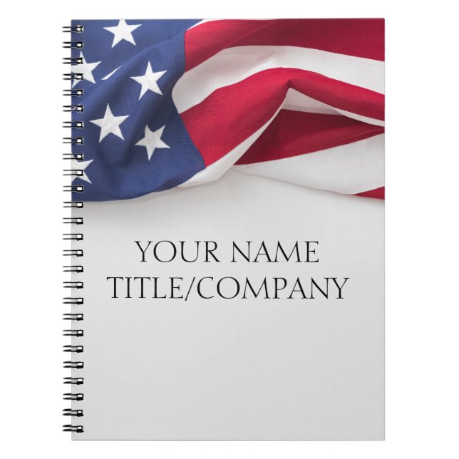 Cuaderno Bold Patriotic American Flag Company name (Frente)