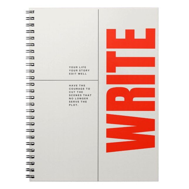 Cuaderno Bold Red Typographic Notebook Journal (Frente)