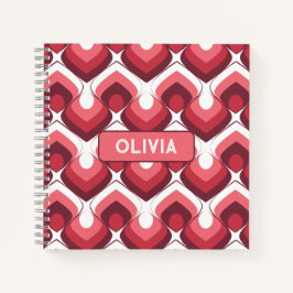 Cuaderno Bold Retro Modern Motif in Pinks