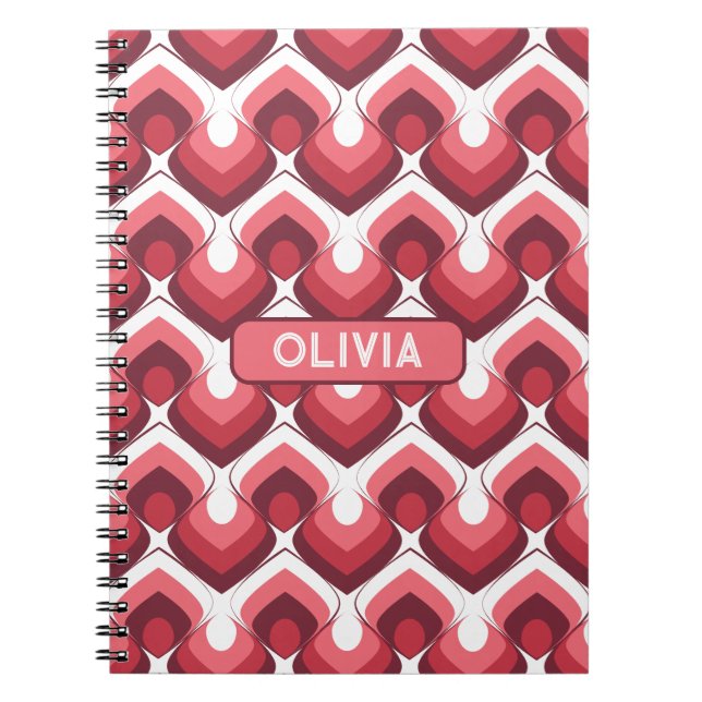 Cuaderno Bold Retro Modern Motif in Pinks (Frente)