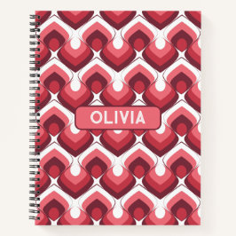 Cuaderno Bold Retro Modern Motif in Pinks