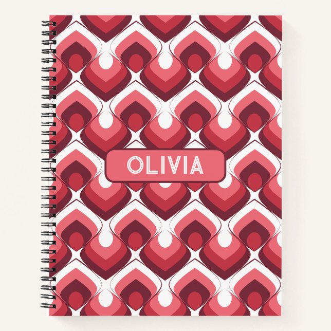 Cuaderno Bold Retro Modern Motif in Pinks (Anverso)