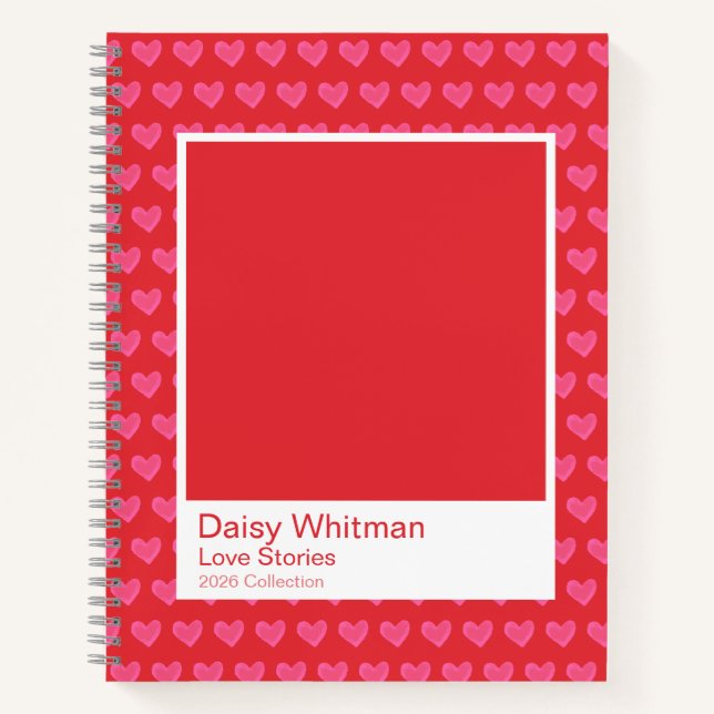 Cuaderno Bold Romantic Red Hearts Notebook (Anverso)
