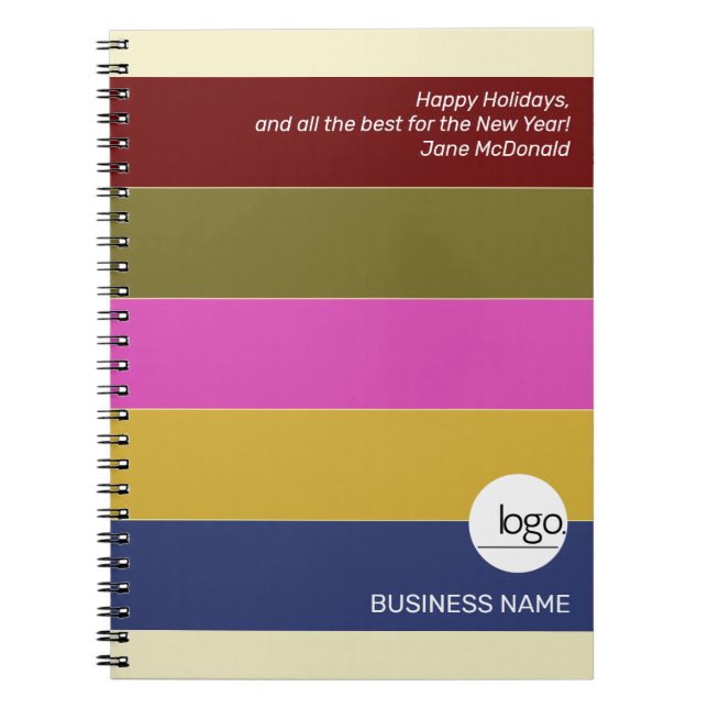 CUADERNO BOLD STRIPS CORPORATE HOLIDAY GIFT BUSINESS LOGO (Frente)