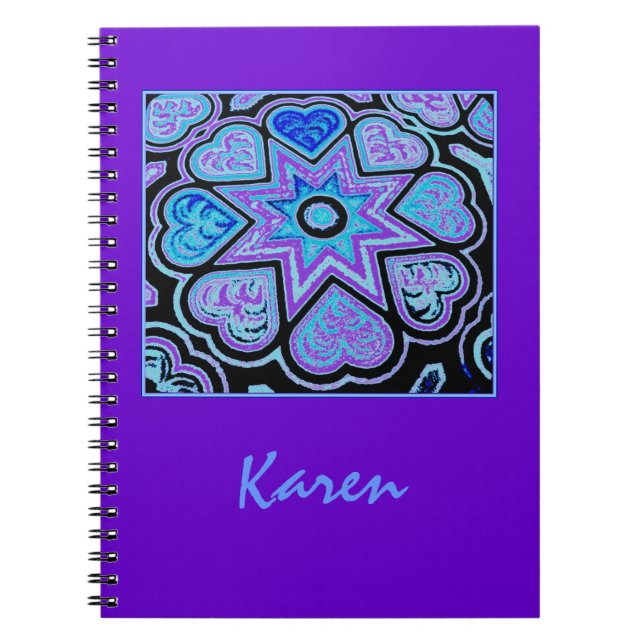 Cuaderno Boletín/Cuaderno Eléctrico Blue Hearts & Stars (Frente)