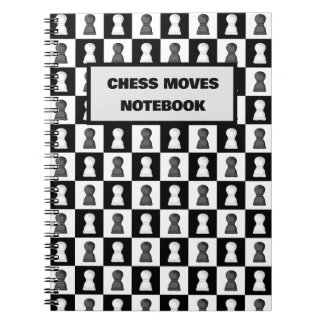 Cuaderno Boletín de ajedrez de tablero negro y blanco