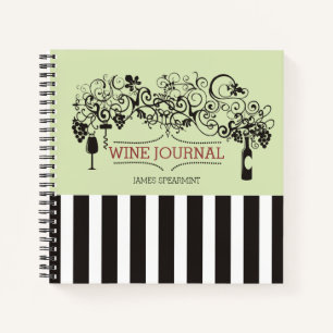 Cuaderno Boletín de degustación de vino casero con corcho d