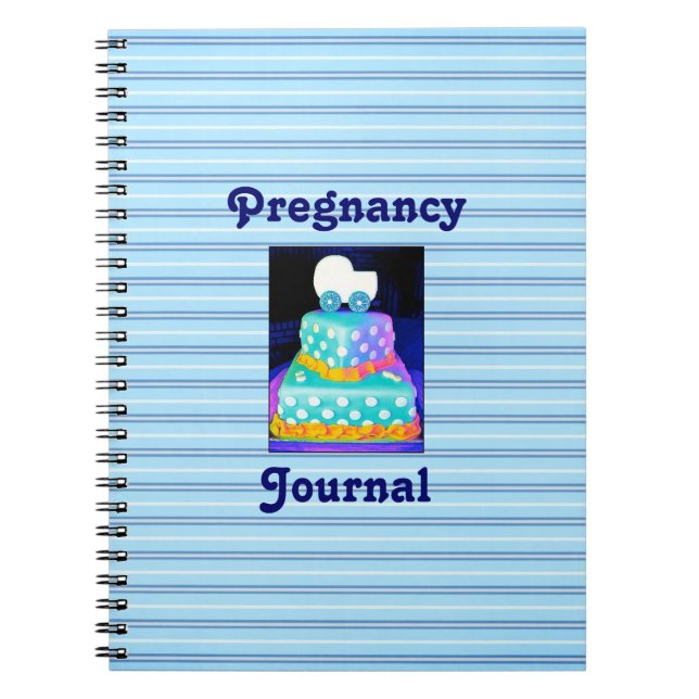 Cuaderno Boletín de Embarazo de Baby Boy Buggy Cake (Frente)