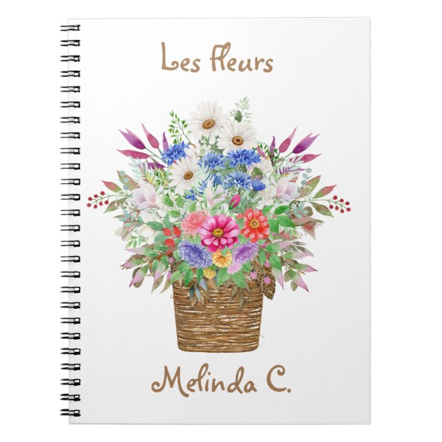 Cuaderno Boletín de Flores de Verano Brillante y Alegre (Frente)