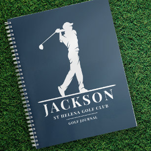 Cuaderno Boletín de golf de Monograma Personalizado de Navy