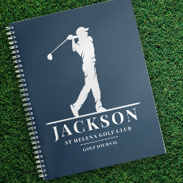 Cuaderno Boletín de golf de Monograma Personalizado de Navy