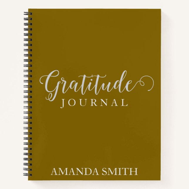 Cuaderno Boletín de gratitud personalizado de oro Imprimir  (Anverso)