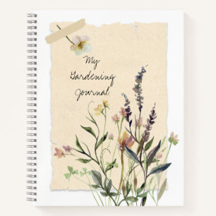 Cuaderno Boletín de jardinería de flores presionadas