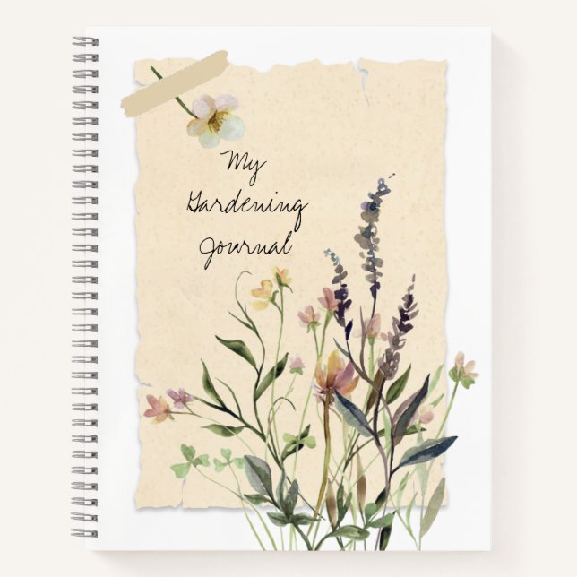 Cuaderno Boletín de jardinería de flores presionadas (Anverso)