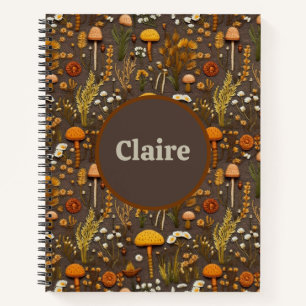 Cuaderno Boletín de la bala del bordado de hongos de Cottag