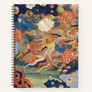 Cuaderno Boletín de la bala del patrón Swirl amarillo azul