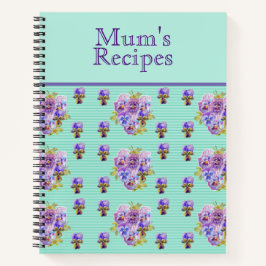 Cuaderno Boletín de la receta de Mamá floral de flores de c