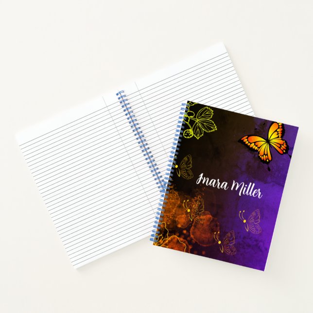 Cuaderno Boletín de mariposa Bliss Lined (Interior)