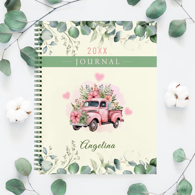Cuaderno Boletín de Personalizado de Camión Floral Rosa con (Subido por el creador)