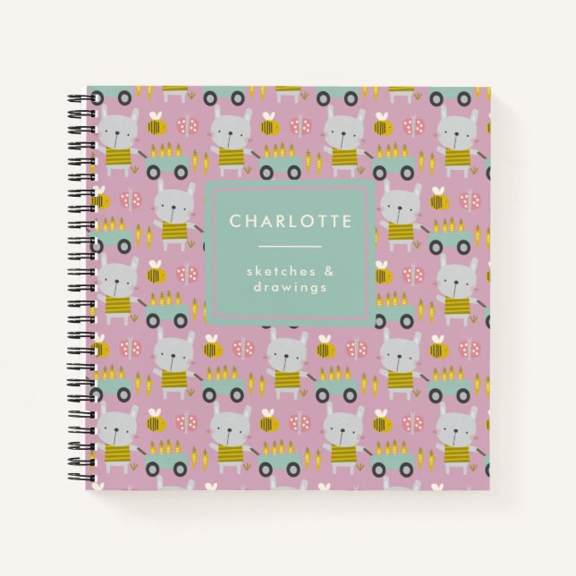 Cuaderno Boletín de sketchbook personalizado para animales  (Anverso)