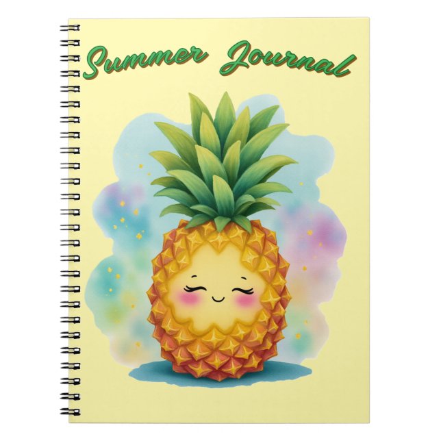 Cuaderno Boletín de verano feliz piña (Frente)