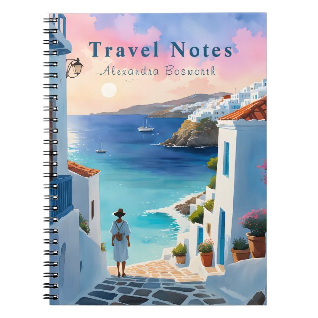 Cuaderno Boletín de viajes personalizado de verano en Greci (Frente)