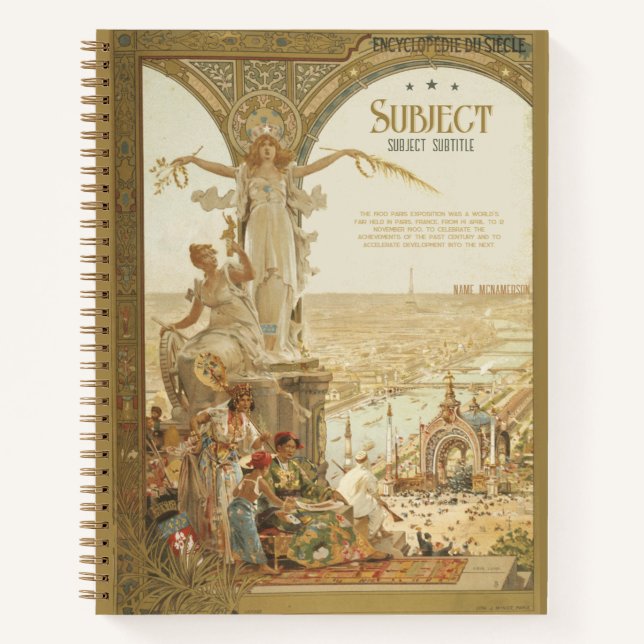 Cuaderno Boletín del Poster de Exposiciones de París de 190 (Anverso)