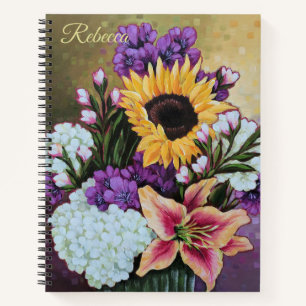 Cuaderno Boletín floral Personalizado "Late Summer Bouquet