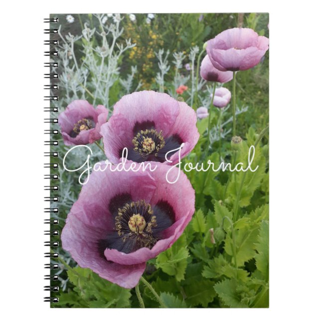 Cuaderno Boletín Garden Journal Poppy Floral Pink Purple No (Frente)