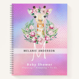 Cuaderno Boletín para portátiles Boho GIRAFFE Baby Shower P