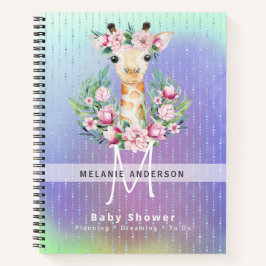 Cuaderno Boletín para portátiles Boho GIRAFFE Baby Shower P