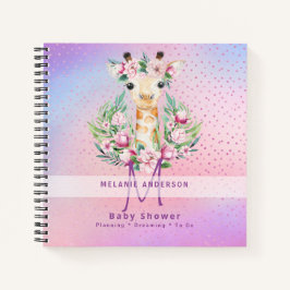 Cuaderno Boletín para portátiles Boho GIRAFFE Baby Shower P
