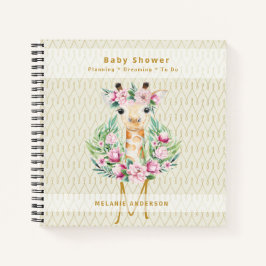 Cuaderno Boletín para portátiles Boho GIRAFFE Baby Shower P