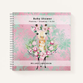 Cuaderno Boletín para portátiles Boho GIRAFFE Baby Shower P