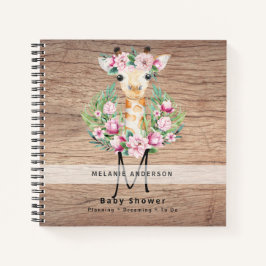 Cuaderno Boletín para portátiles Boho GIRAFFE Baby Shower P
