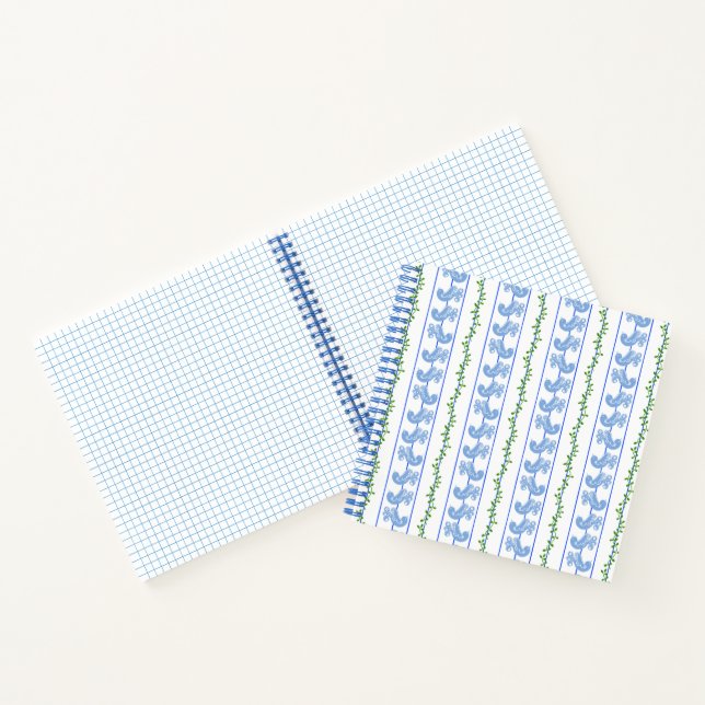 Cuaderno Boletín Scandi Blue Bird Green Ivy Stripe (Interior)