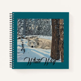 Cuaderno Boletín Verde azulado de Nieve blanca de Wolf Spir