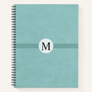 Cuaderno Boletín verde de huevo de pato monograma para ell