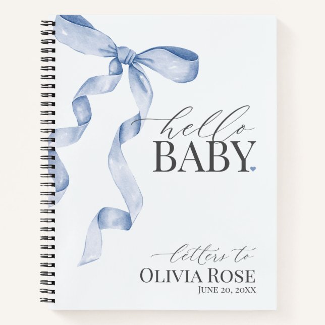 Cuaderno Boletines Baby Shower Chica Pastel Blue Coquette B (Anverso)