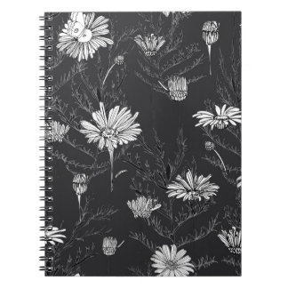 Cuaderno Bolígrafo negro de Chamomile: dibujo floral.