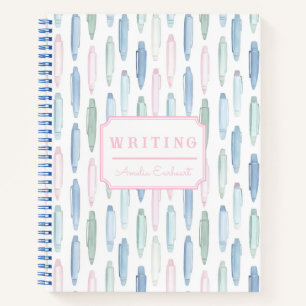 Cuaderno Bolígrafos pastel