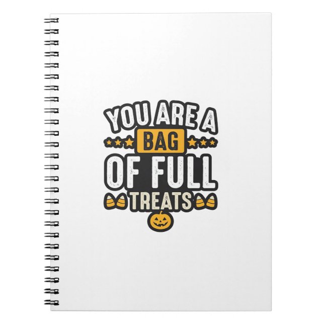 Cuaderno Bolsa de dulces de Halloween Diseño vectorial vint (Frente)