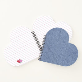 Cuaderno Bolsa de mezclilla azul claro de corte y estampado