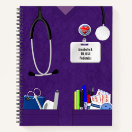 Cuaderno Bolsillo De Enfermeras En Púrpura Personalizado