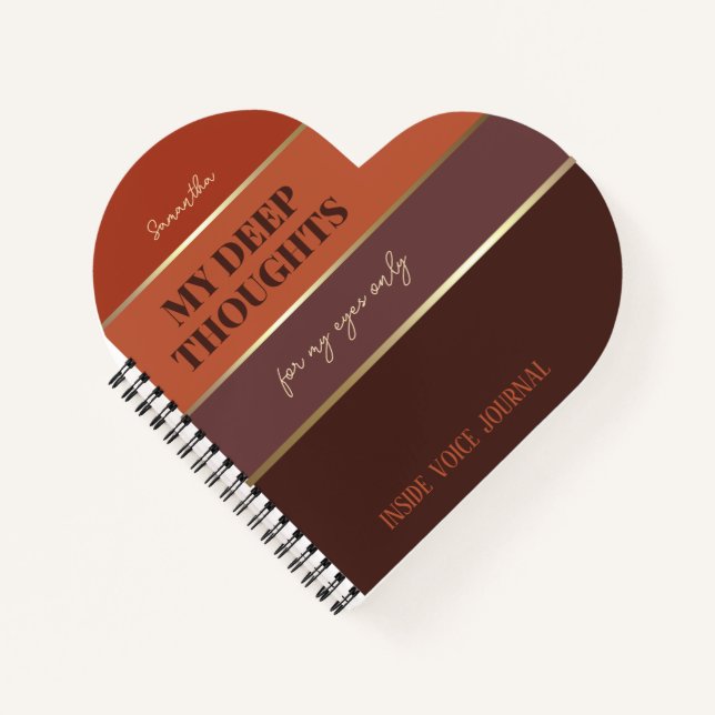 Cuaderno Bolsillo de oro elegante de Naranja quemado (Anverso)