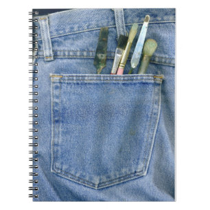 Cuaderno Bolsillo del dril de algodón con los cepillos