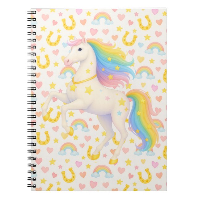 Cuaderno Bolso de Libros Caballos Arcoíris para Niños — Coo (Frente)